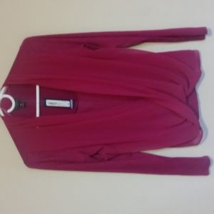$16 WORTHINGTON WOMENS LONGSLEEVE FUSHIA BLOUSE (PS)NWT